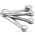 Conjunto de colheres de medição de aço inoxidável de aço inoxidável de prata